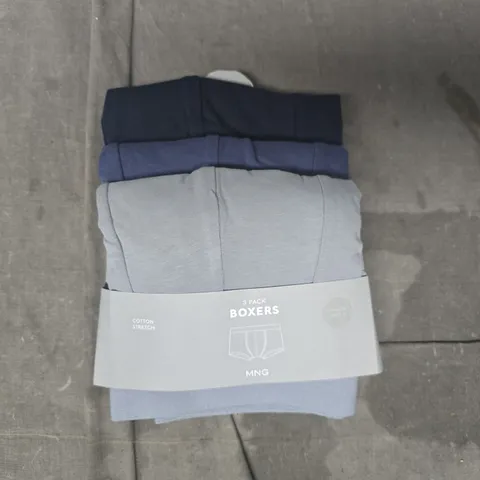 MANGO 3-PACK OF BOXERS IN BLUE MULTI SIZE LARGE