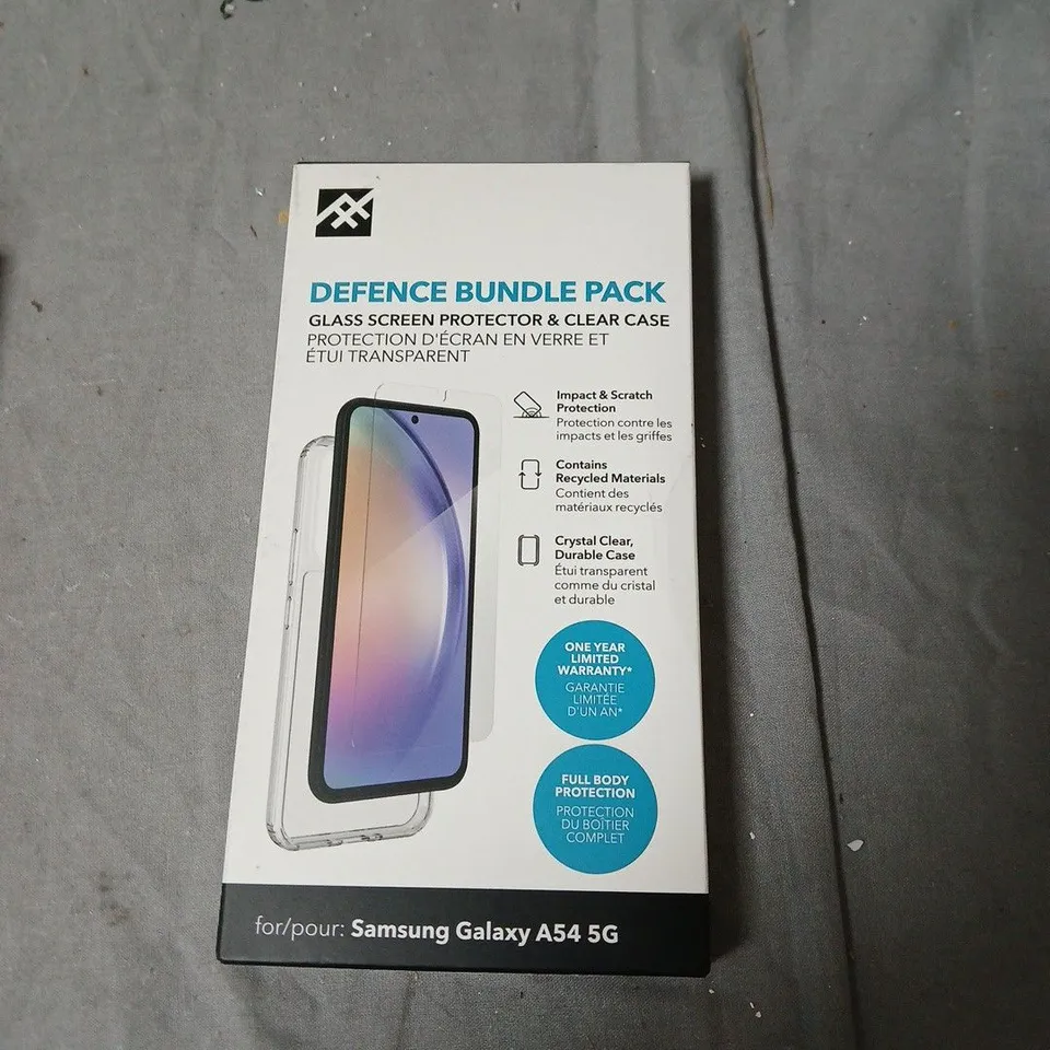 BOX OF APPROXIMATELY 15 ASSORTED PHONE CASES INCLUDING GEAR4 DEFENCE BUNDLE PACK FOR SAMSUNG GALAXY A54 5G & A52 5G – GLASS SCREEN PROTECTOR + CLEAR CASE (BOXED)