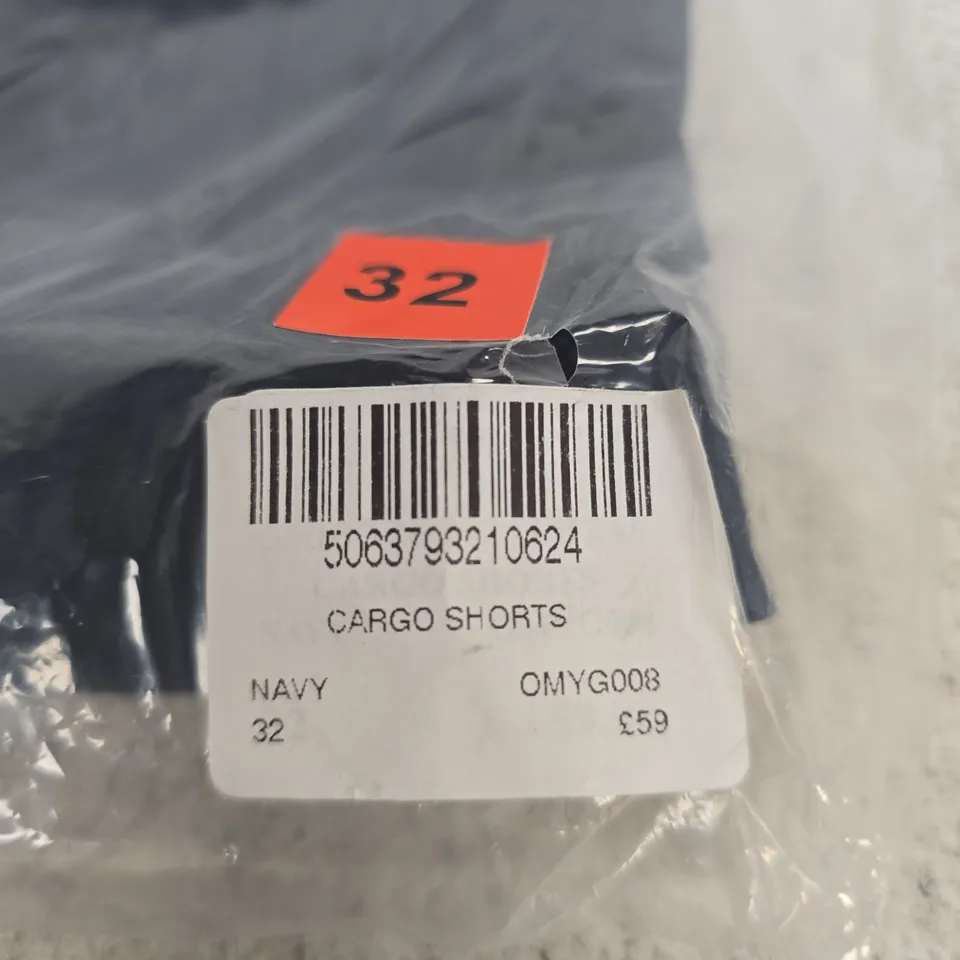 CREW CLOTHING COMPANY NAVY CARGO SHORTS – UK 32