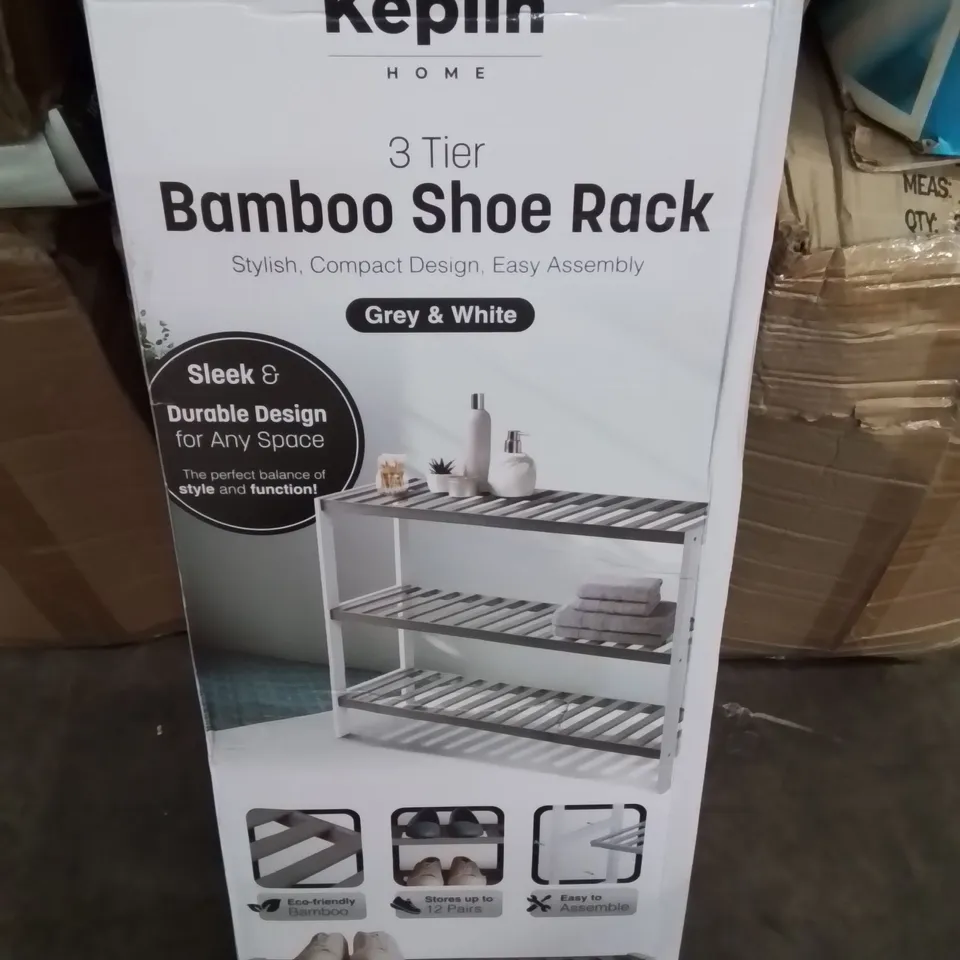 BOXED KEPLIN BAMBOO SHOE RACK