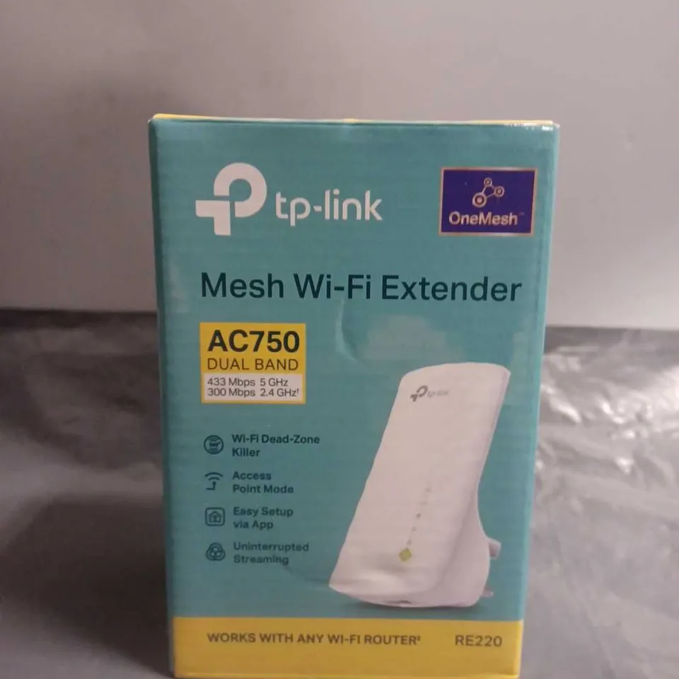 BOXED TP-LINK AC750 DUAL BAND WALL-PLUG WI-FI RANGE EXTENDER