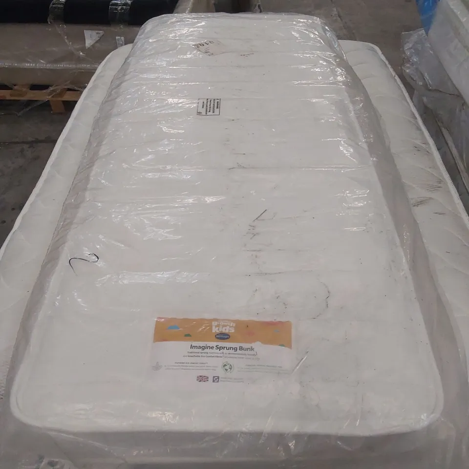 QUALITY BAGGED 75cm SMALL SINGLE SILENTNIGHT IMAGE SPRUNG BUNK MATTRESS