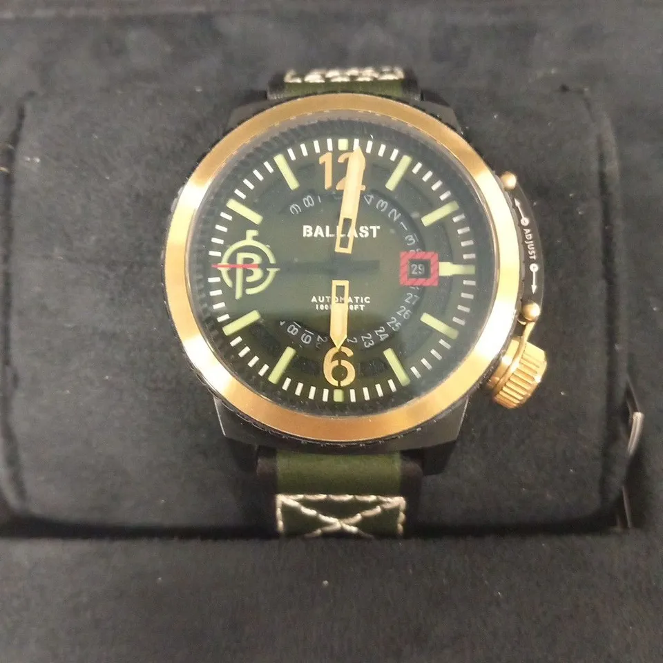 BOXED BALLAST AUTOMATIC WIRST WATCH IN GREEN/BLACK