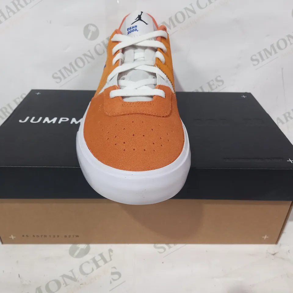 BOXED PAIR OF JORDAN SERIES .05 SHOES IN LIGHT CURRY COLOUR UK SIZE 9.5