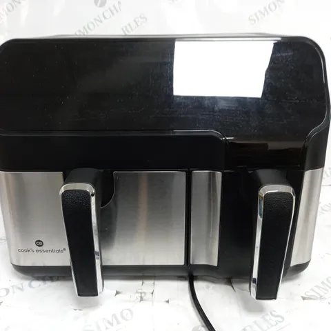 BOXED COOK'S ESSENTIALS 7.7L DUAL AIR FRYER IN BLACK