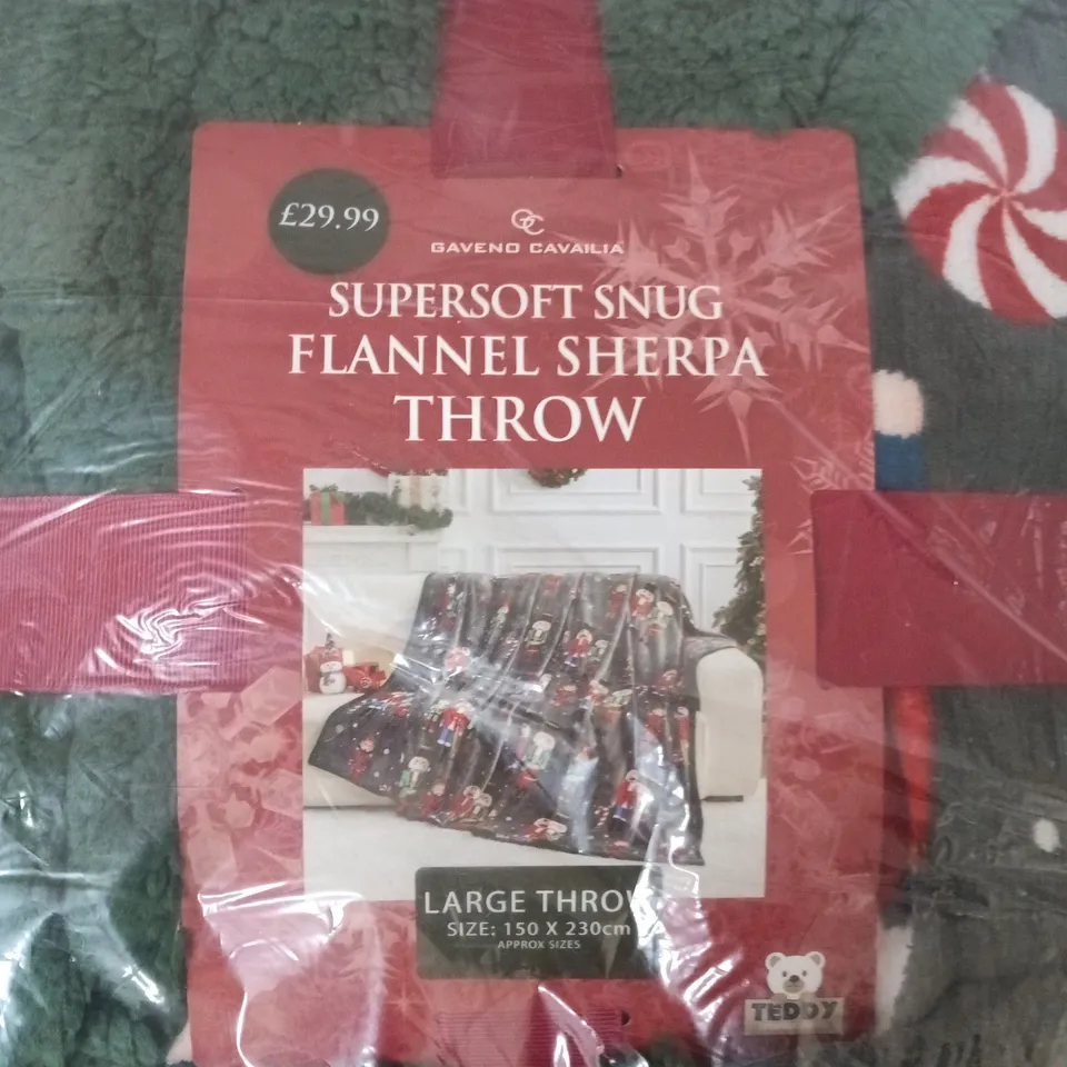 GAVENO CAVAILIA SUPERSOFT SNUG FLANNEL SHERPA THROW – LARGE 150 X 230 CM