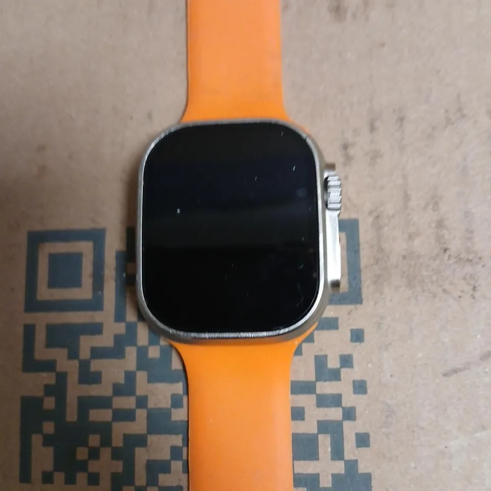 SMART WATCH ULTRA 49MM TITANIUM & CERAMIC CASE – ORANGE BAND (GPS)