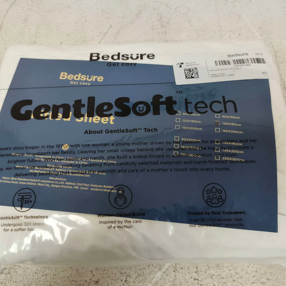 BEDSURE FITTED SHEET – GENTLESOFT TECH, SOLID, 135 X 190 CM