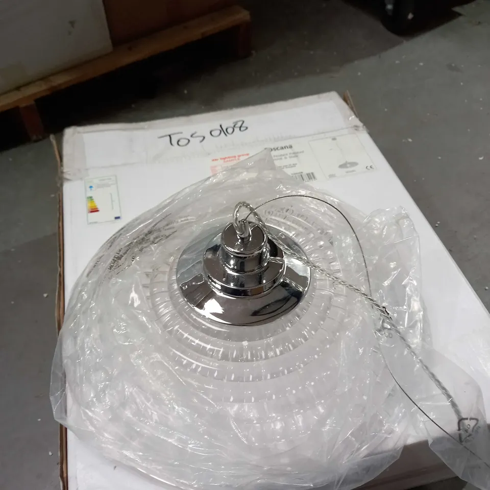 TOSCANA 1LT PENDANT POLISHED CHROME & GLASS 