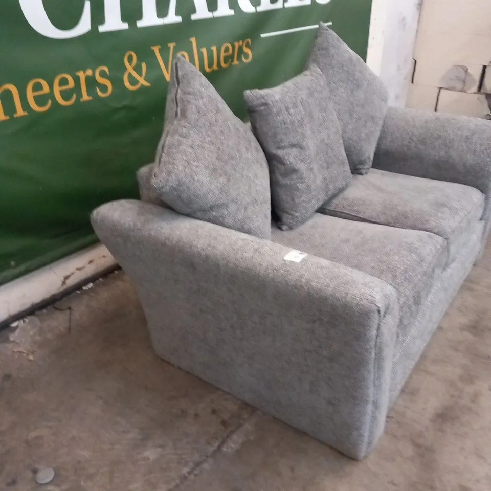 DESIGNER  DURY GREY CHUNKY WEAVE 2 SEATER SOFA