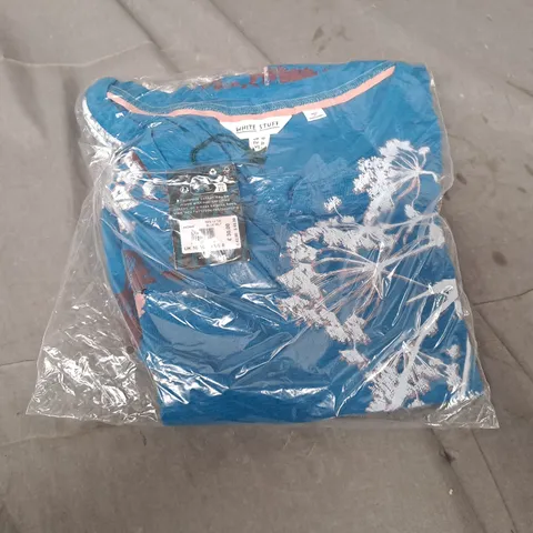 BAGGED WHITE STUFF NELLY BLUE TEE UK 10