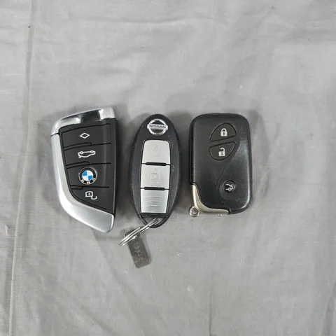 SET OF 3 CAR KEY FOBS – BMW, NISSAN AND LEXUS