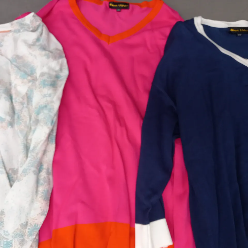 BOX OF APPROXIMATELY 20 ASSORTED CLOTHING AND FASHION ITEMS IN VARIOUS STYLES AND SIZES TO INCLUDE WHITE STUFF, FRANK USHER, ETC