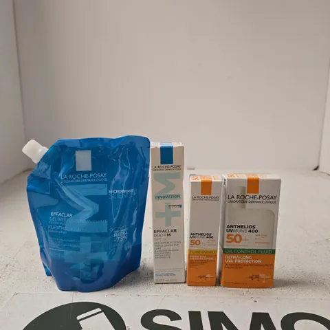LA ROCHE-POSAY SKINCARE SET WITH BLUE REFILL POUCH AND BOXED PRODUCTS