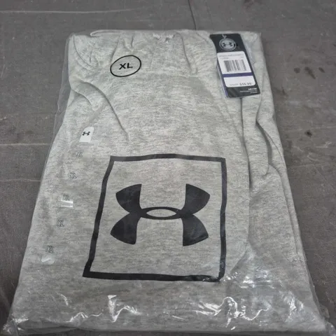 UNDER ARMOUR MEN'S GREY PERFORMANCE HOODIE – XL