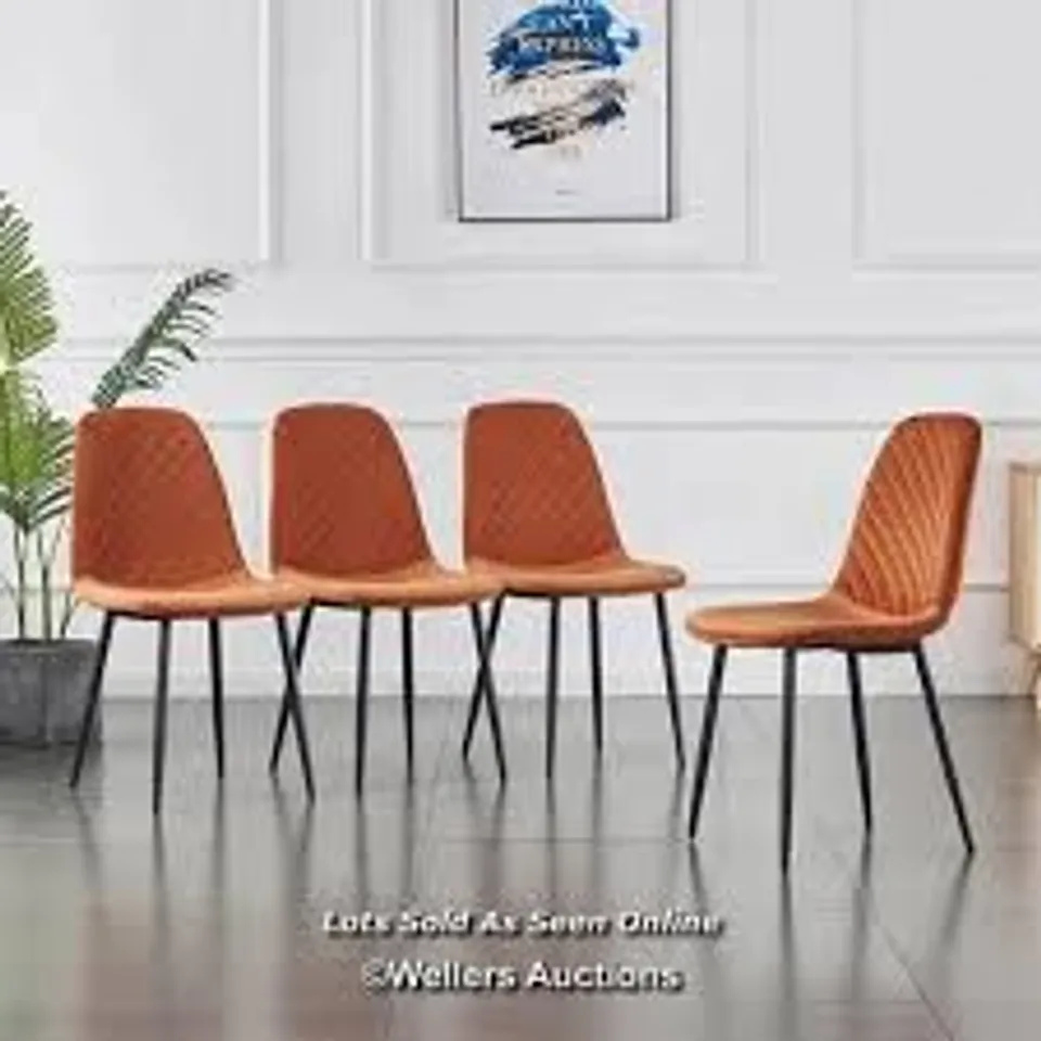 BOXED SET OF 4 KAYLANI MODERN UPHOLSTERED DINING CHAIRS - ORANGE (1 BOX)