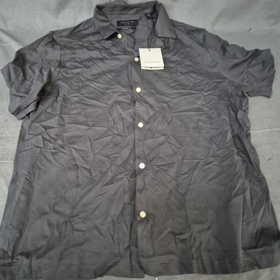 ALLSAINTS HUDSON SS SHIRT – BLACK, UK XXL (XX-LARGE), RELAXED FIT