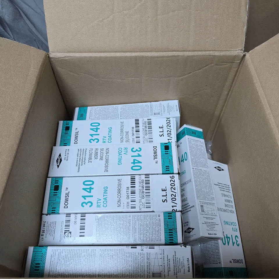 BOX OF APPROXIMATELY 20 X DOWSIL 3140 RTV COATING – NON-CORROSIVE SILICONE RUBBER FLOWABLE