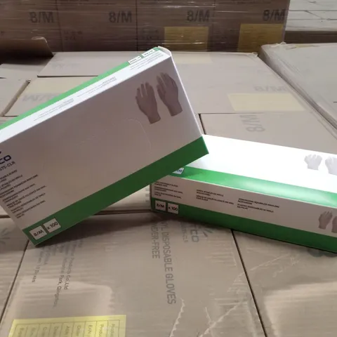 PALLET OF APPROXIMATELY 70 INTCO VINYL DISPOSABLE GLOVES 100PK BOXES - MEDIUM