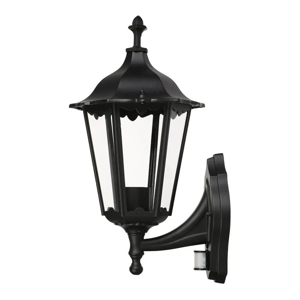 SHANGHAI BLACK 46CM H GLASS OUTDOOR WALL LANTERN 