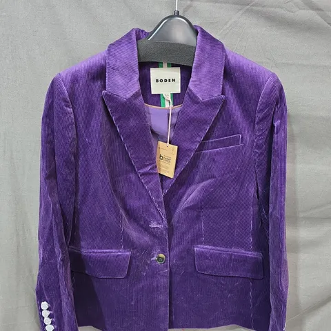BODEN PURPLE CORDUROY BLAZER – WOMEN'S - SIZE 14