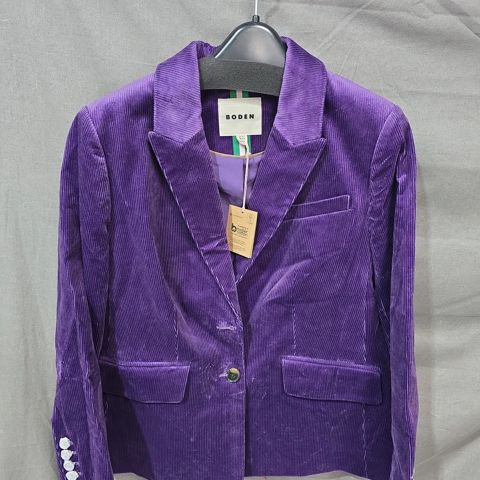 BODEN PURPLE CORDUROY BLAZER – WOMEN'S - SIZE 14