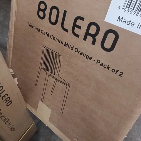 BOXED VERONA CAFE CHAIRS MILD ORANGE SET OF 2