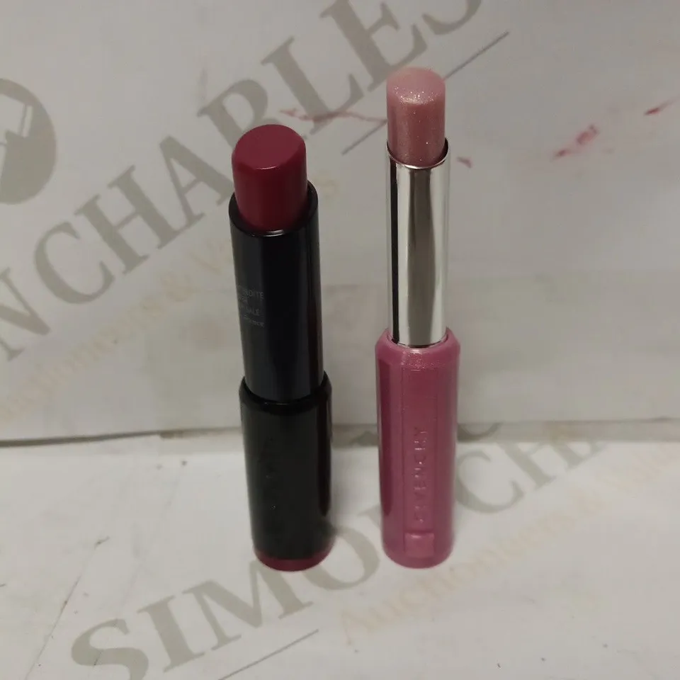 LOT OF APPROXIMATELY 14 GIVENCHY PRODUCTS TO INCLUDE 7 ROUGE INTERDIT VINYL LIPSTICK 18 AFRICAN RASPBERRY, 7 BEAUTIFYING LIP BALM 03 SPARKLING PINK