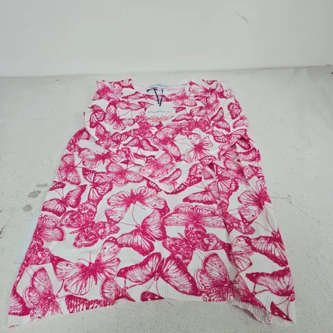 MUDFLOWER WOMEN'S BUTTERFLY PRINT TOP – PINK/WHITE, SIZE M