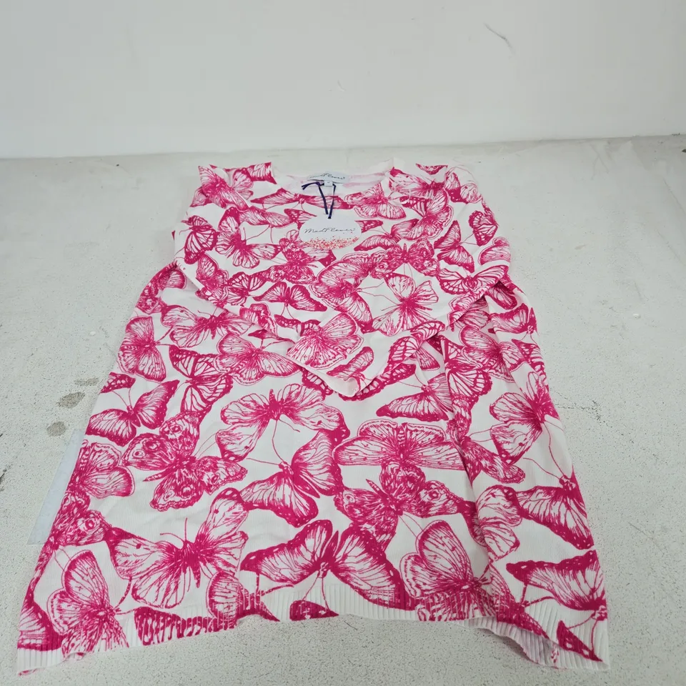 MUDFLOWER WOMEN'S BUTTERFLY PRINT TOP – PINK/WHITE, SIZE M