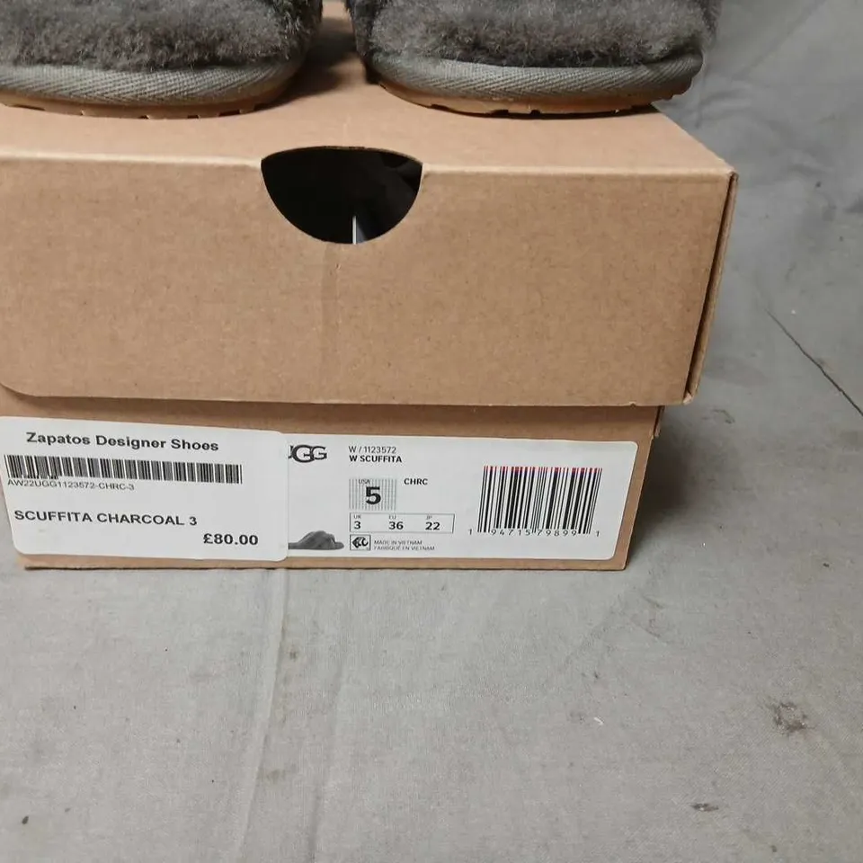 UGG SCUFFITA CHARCOAL WOMEN'S SLIPPERS – UK 5