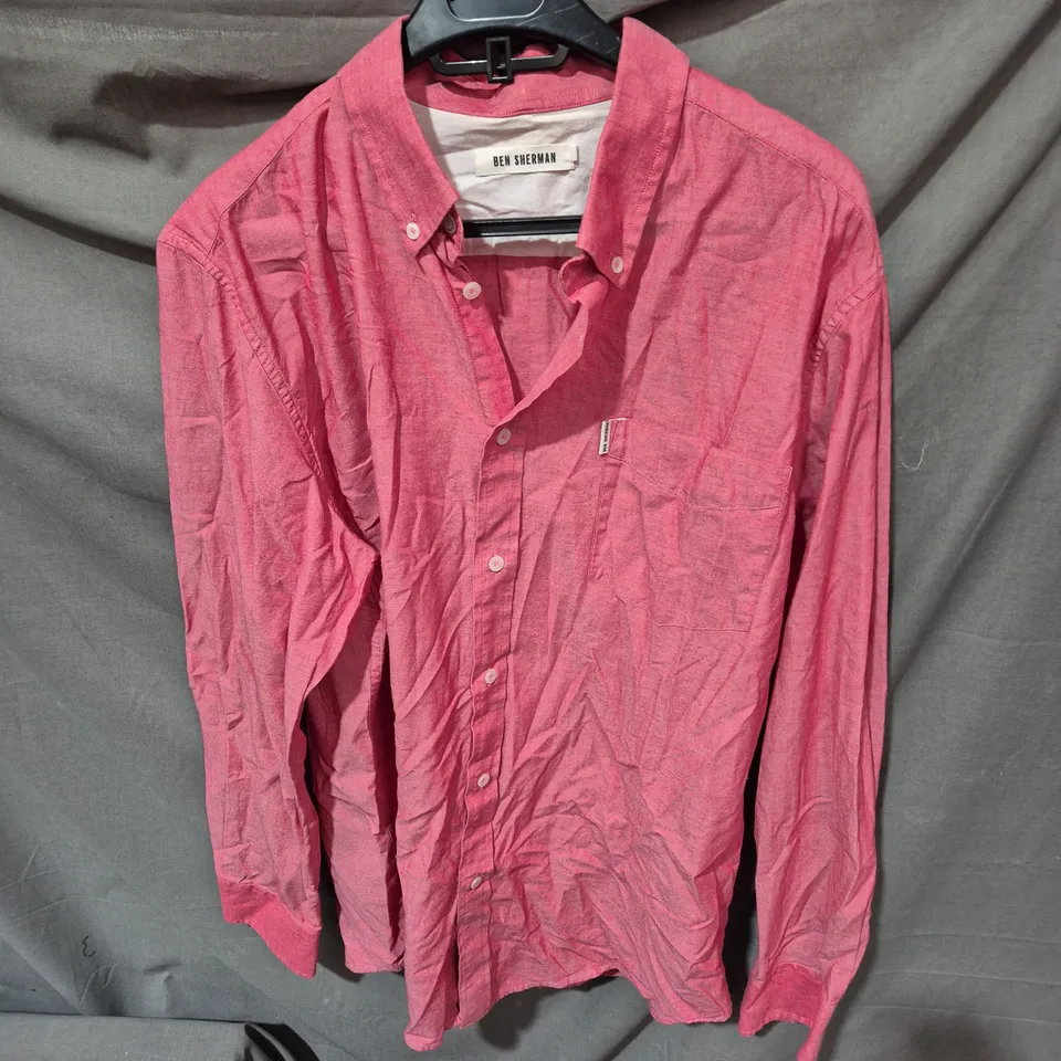 BEN SHERMAN PINK SHIRT, MEN'S BUTTON-DOWN XXL