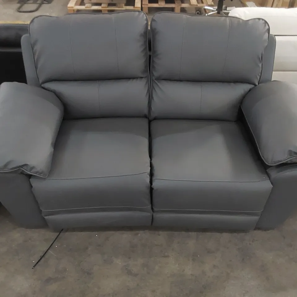 QUALITY DESIGNER 2-SEATER MANUAL RECLINER FAUX LEATHER SOFA 