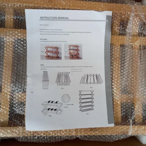 ORGANISED OPTIONS BAMBOO FOLDABLE SHOE RACK