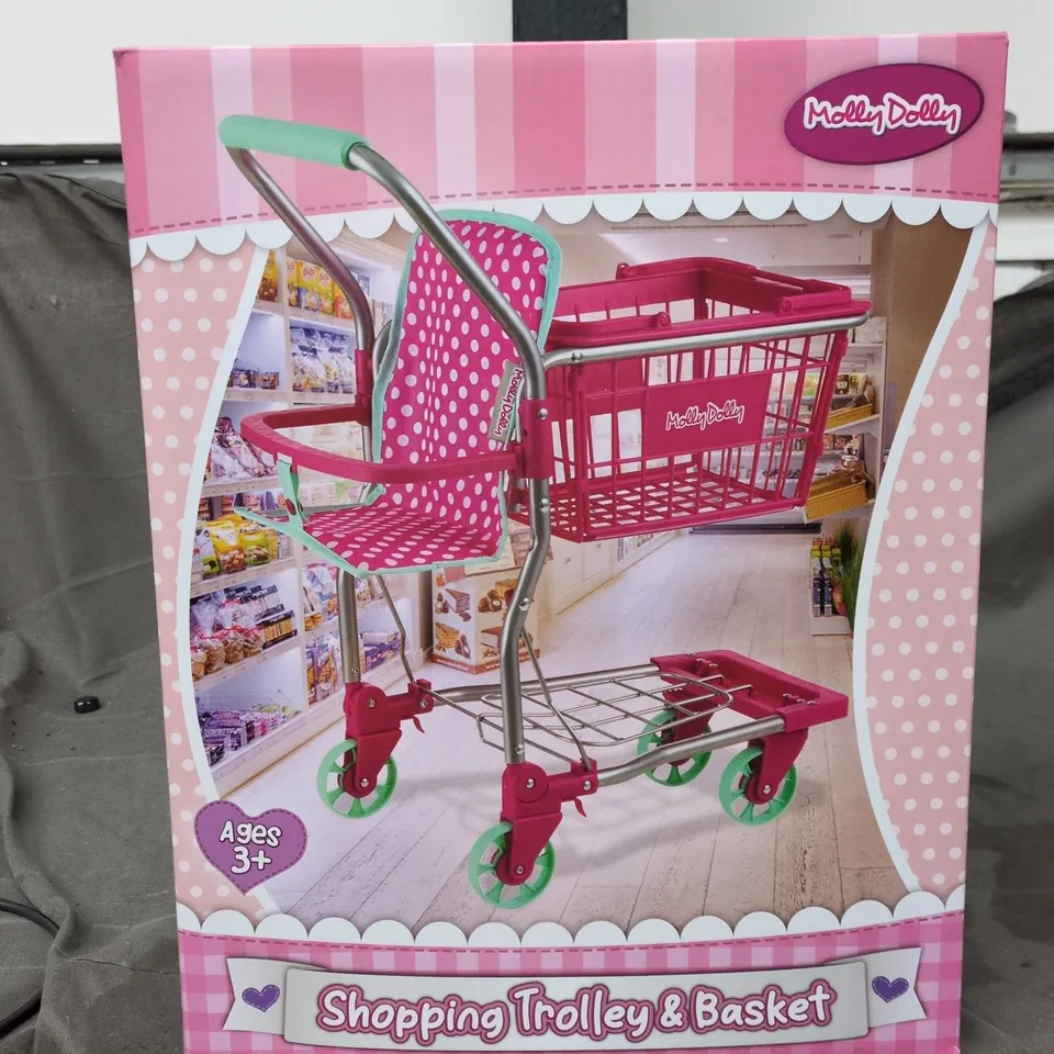 MOLLY DOLLY SHOPPING TROLLEY & BASKET - TOY SHOPPING CART (AGES 3+)