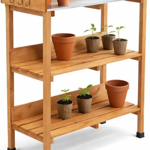 BOXED 4195 WOODEN POTTING TABLE FLOWER PLANT WORKBENCH GARDEN GREENHOUSE