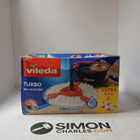 VILEDA TURBO 2IN1 MICROFIBRE MOP SYSTEM - BOXED WITH EXTRA REFILL