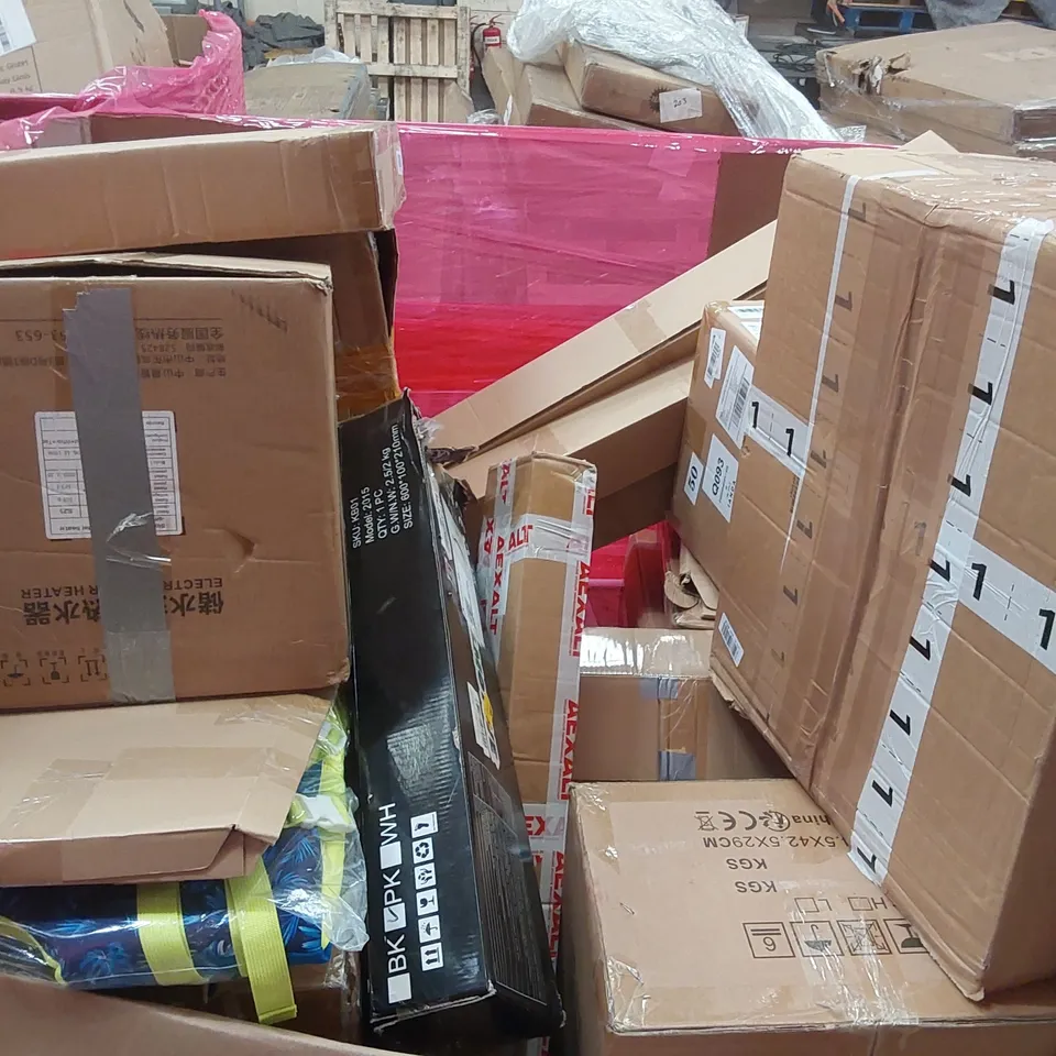 PALLET OF ASSORTED ITEMS INCLUDING: ELECTRIC INSECT KILLER, VESSEL SINK, RETRACTABLE SAFETY GATE, RUG ECT