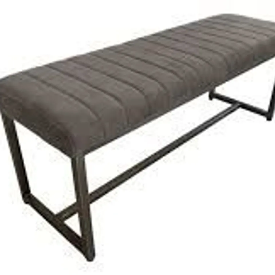 BOXED JULIAN BOWEN BROOKLYN UPHOLSTERED BENCH - CHARCOAL GREY (1 BOX)