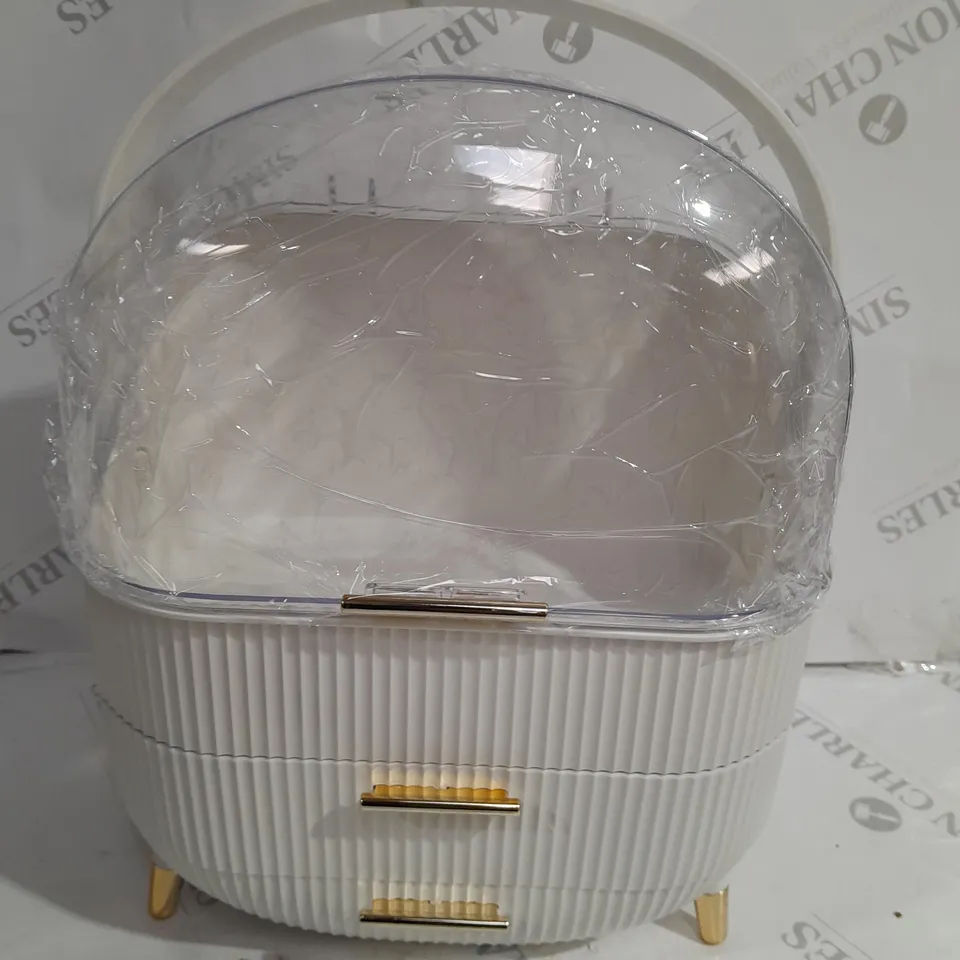 BOXED UNBRANDED WHITE & GOLD STORAGE CONTAINER 