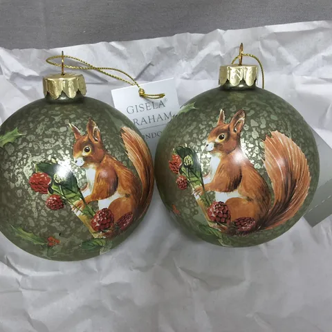 SET OF 12 FOX THEMED GISELA GRAHAM DECORATIVE BAUBLES