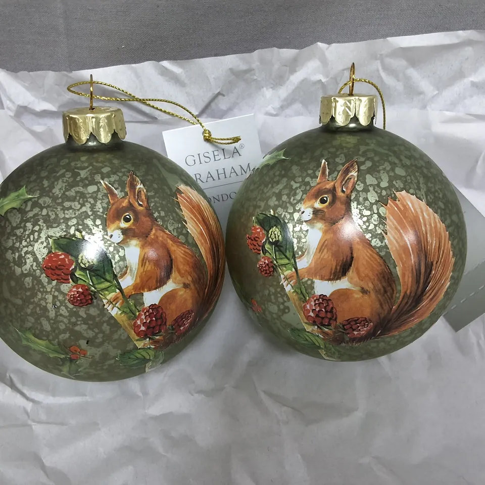 SET OF 12 FOX THEMED GISELA GRAHAM DECORATIVE BAUBLES