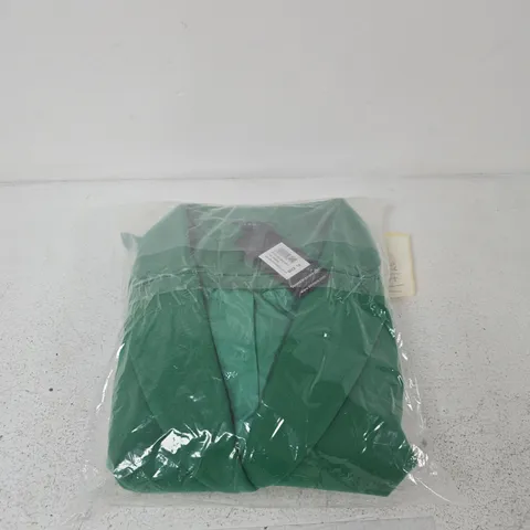 EMRECO GREEN SINGLE-BREASTED REVERE COLLAR COAT, UK SIZE 16 (STYLE NO. 090614EW)
