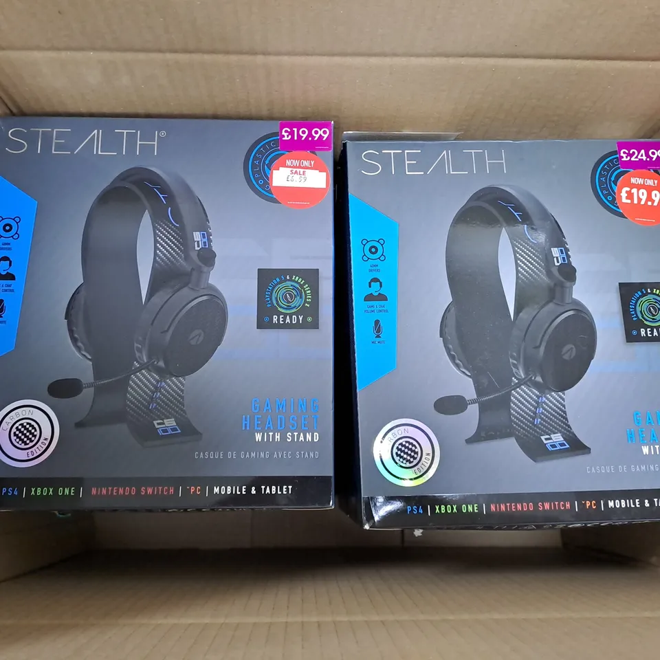 MEDIUM BOX OF 6 STEALTH C6-100 STEREO GAMING HEADSET & STAND - BLUE