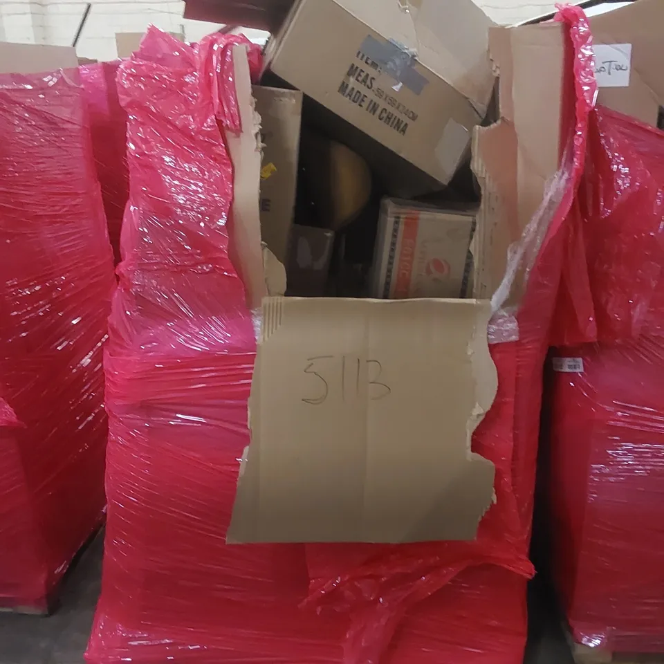 PALLET OF ASSORTED HOUSEHOLD ITEMS AND CONSUMER PRODUCTS TO INCLUDE; PRESSURE WASHER, ELECTRIC WEED SWEEPER, AIR COOLER, PRESSURE WASHER ETC