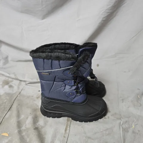 MOUNTAIN WAREHOUSE KIDS' WINTER BOOTS – BLUE/NAVY WITH FAUX FUR LINING KIDS SIZE 13. UNBOXED
