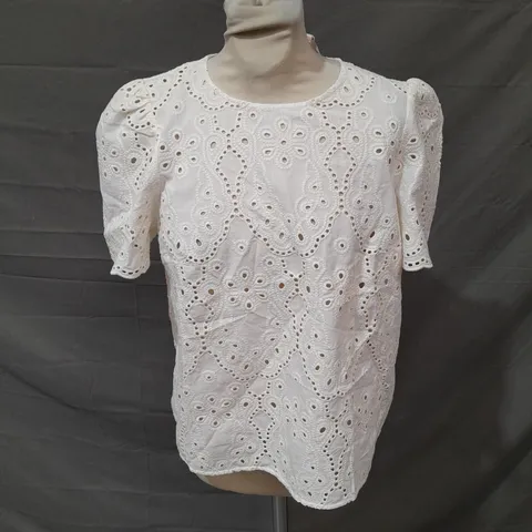 SEZANE ECRU ANNABELLE BLOUSE IN CREAM SIZE 10