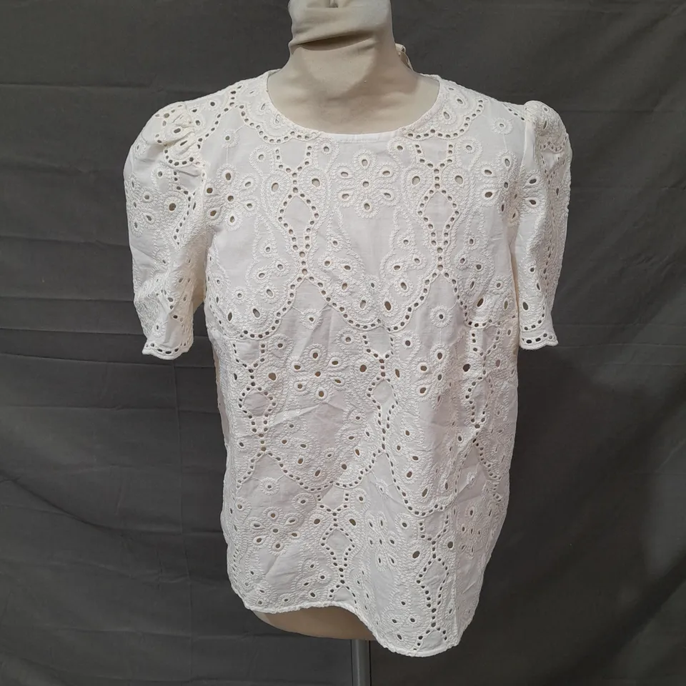 SEZANE ECRU ANNABELLE BLOUSE IN CREAM SIZE 10