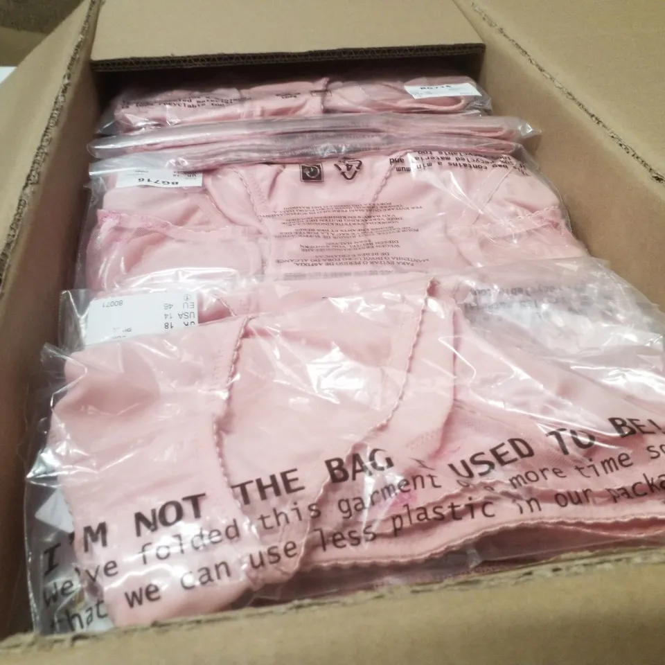 BOX CONTAINING APPROXIMATELY 76 BRAND NEW SIMPLY BE PINK HEART LIOS BRIEFS - SIZE 18