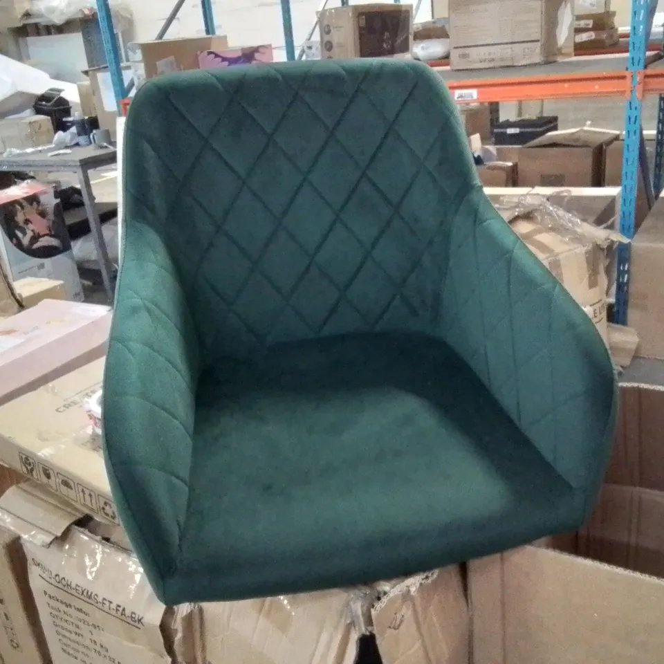 BOXED MOREE GREEN VELVET UPHOLSTERED DINING/SIDE CHAIR